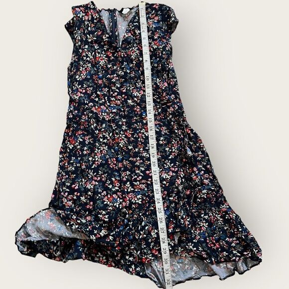 J. Crew Cottage Core Blue Wrap Ruffle Mini Dress V Neck Casual Elegant Sz 4 - Picture 4 of 9